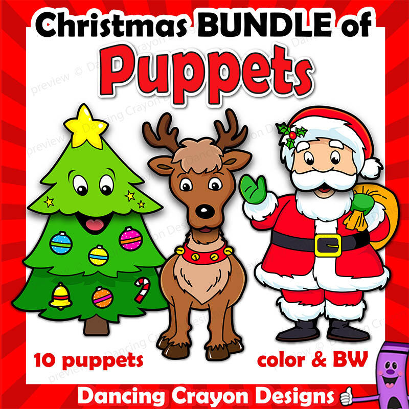 Free Printable Christmas Paper Bag Puppets Free Printable Christmas Paper Bag Puppets